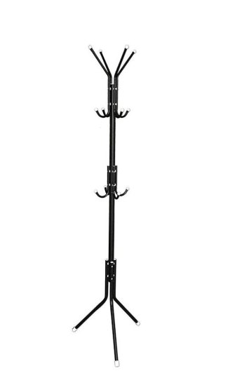 12 Hook Coat Racks Stand Black