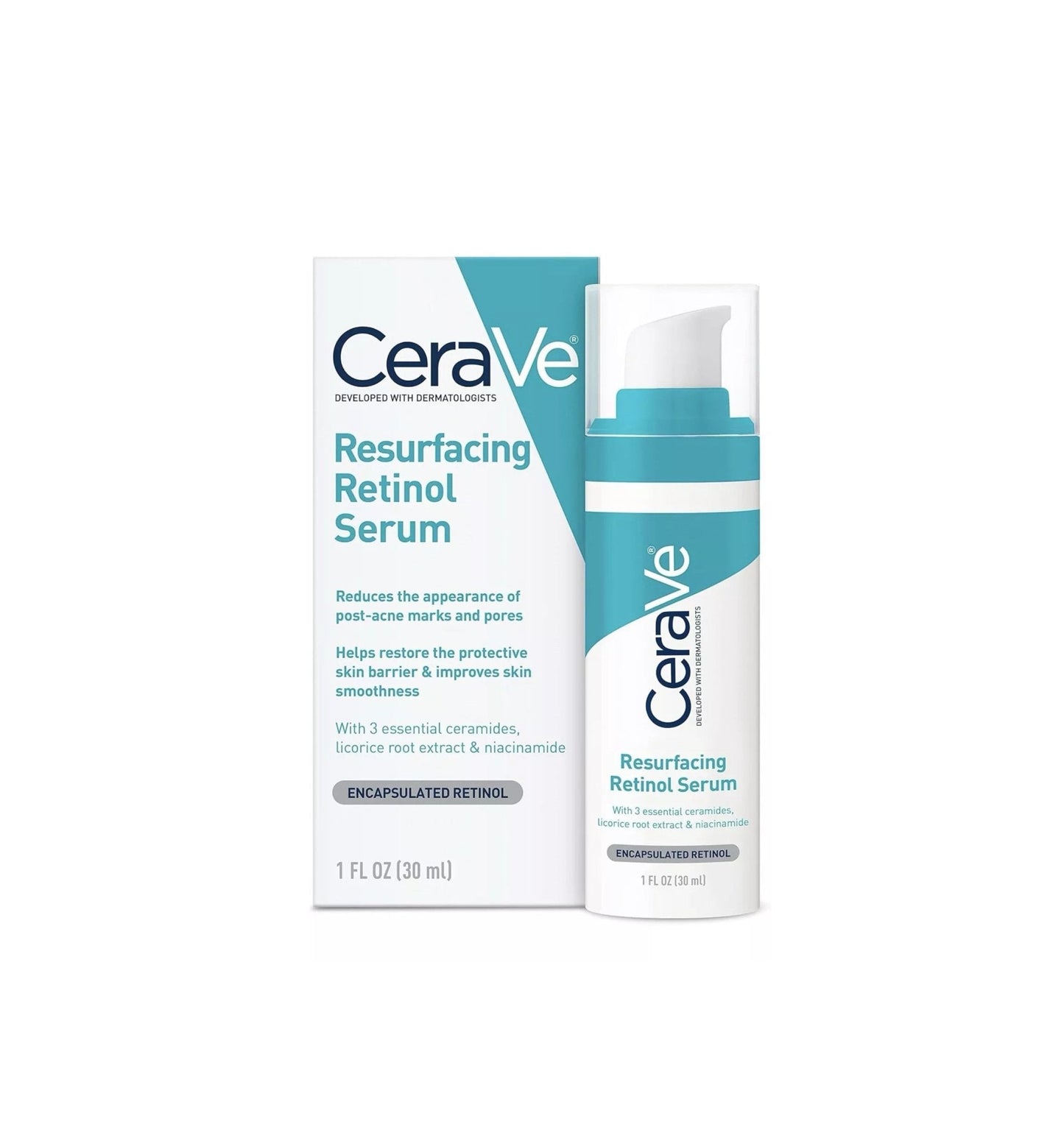 CeraVe Resurfacing RETINOL Serum For Face with niacinamide. Helps even skin tone